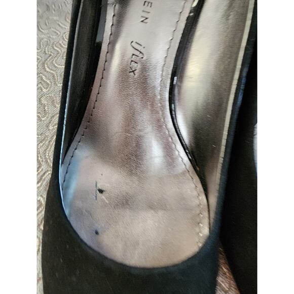 Anna Klein Suede-Like Black Chunky Heels 9M - Picture 3 of 7